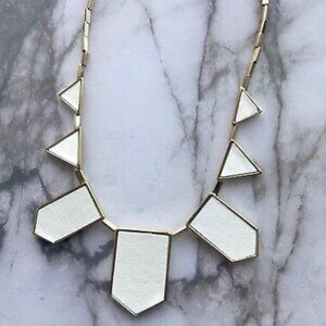 House of Harlow 1960 - 14KT Gold-Plated White Leather Five Stations Necklace